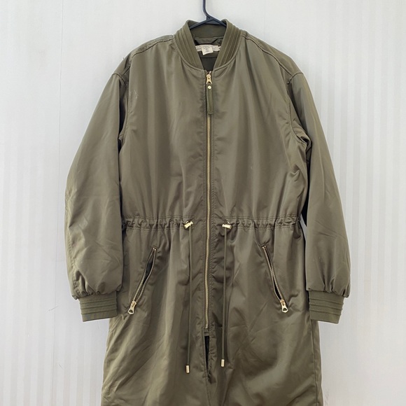 H&M long green bomber jacket - Picture 6 of 11